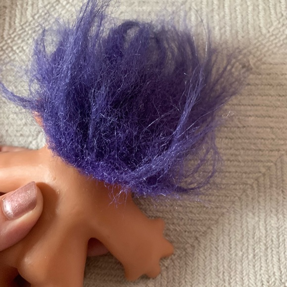 1986 DAM Norfin Troll Doll 4.5" Purple Hair - Picture 6 of 11